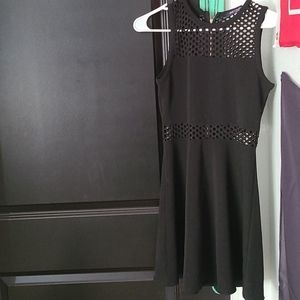 Black Cutt Out Mid Length Dress